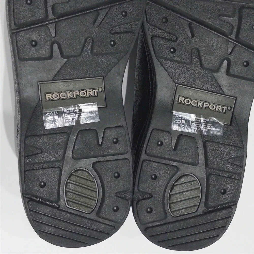 NWOB Rockport World Tour Classic Black Leather Walking Shoes Men Size 10.5W Wide